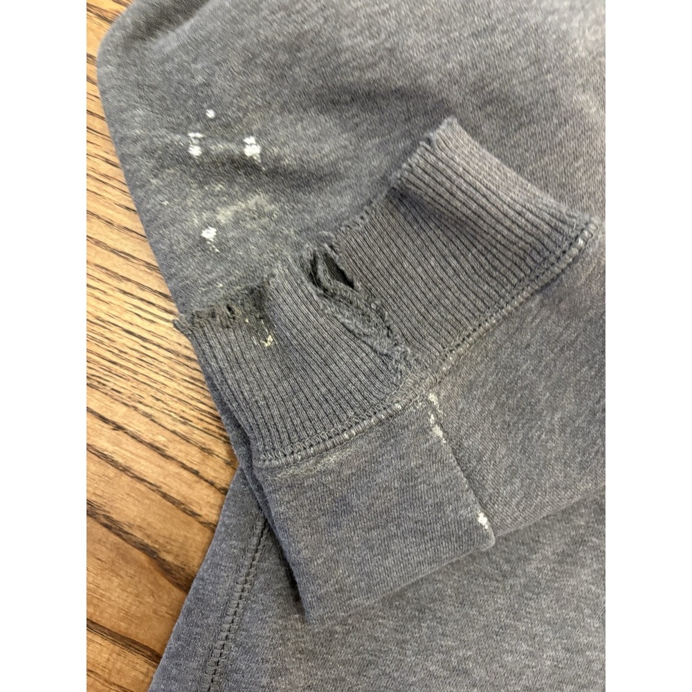 Vintage Y2K Nike‎ Men's XL Grey Swoosh Thrashed Distressed Hoodie Sweatshirt - Picture 5 of 9